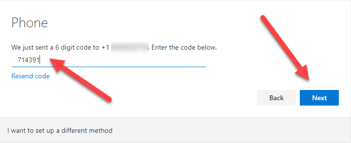 SMS Enter Code