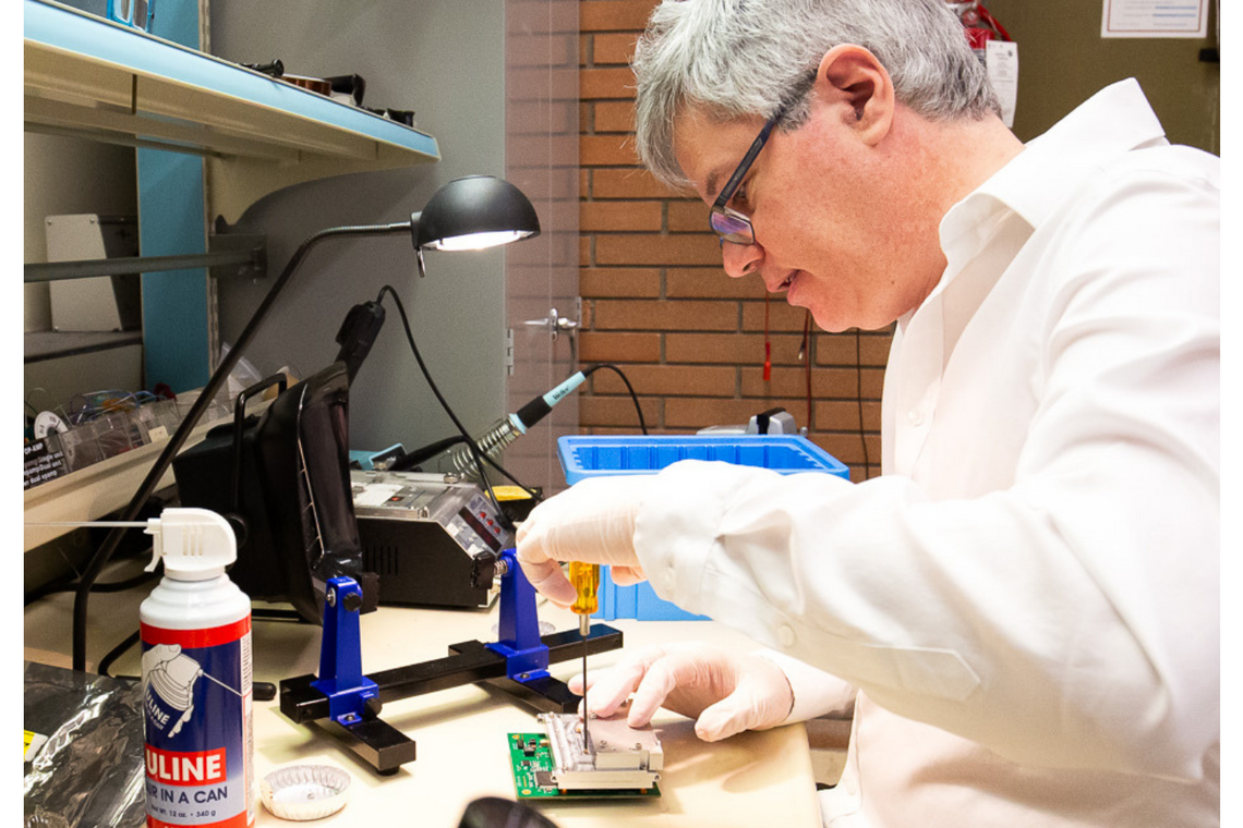 Researcher working in a lab