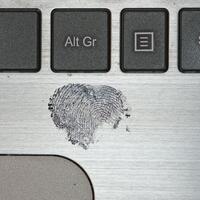 Fingerprint on a Laptop surface.
